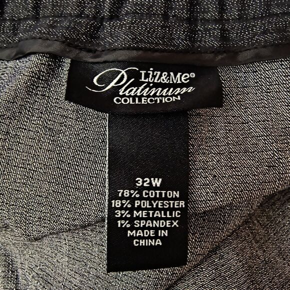 Liz & Me Platinum Collection Denim Trousers Women’s 32W Black Metallic Stretch - Picture 3 of 4